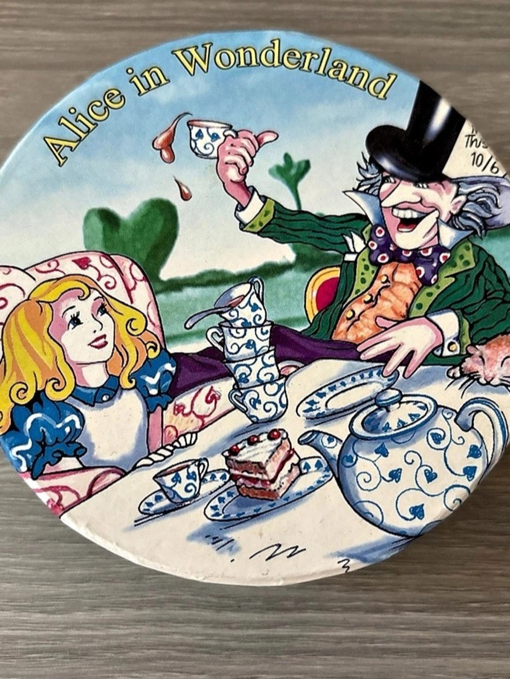 Cardew Design Alice in Wonderland Coaster Set 4 Coaster Set 4 Blue & White - Picture 2 of 5